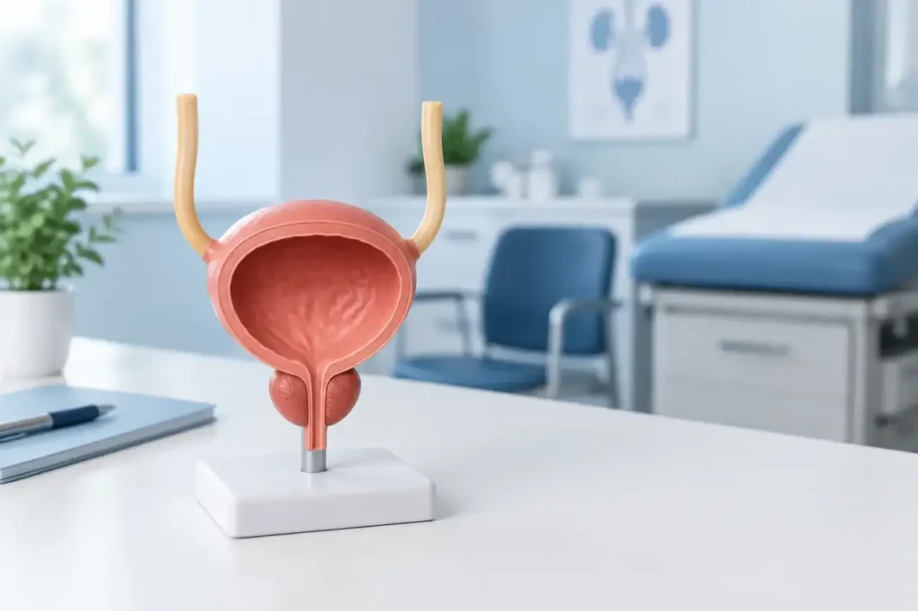 Anktiva for bladder cancer — Illustration of a simplified bladder model in a clinical setting.